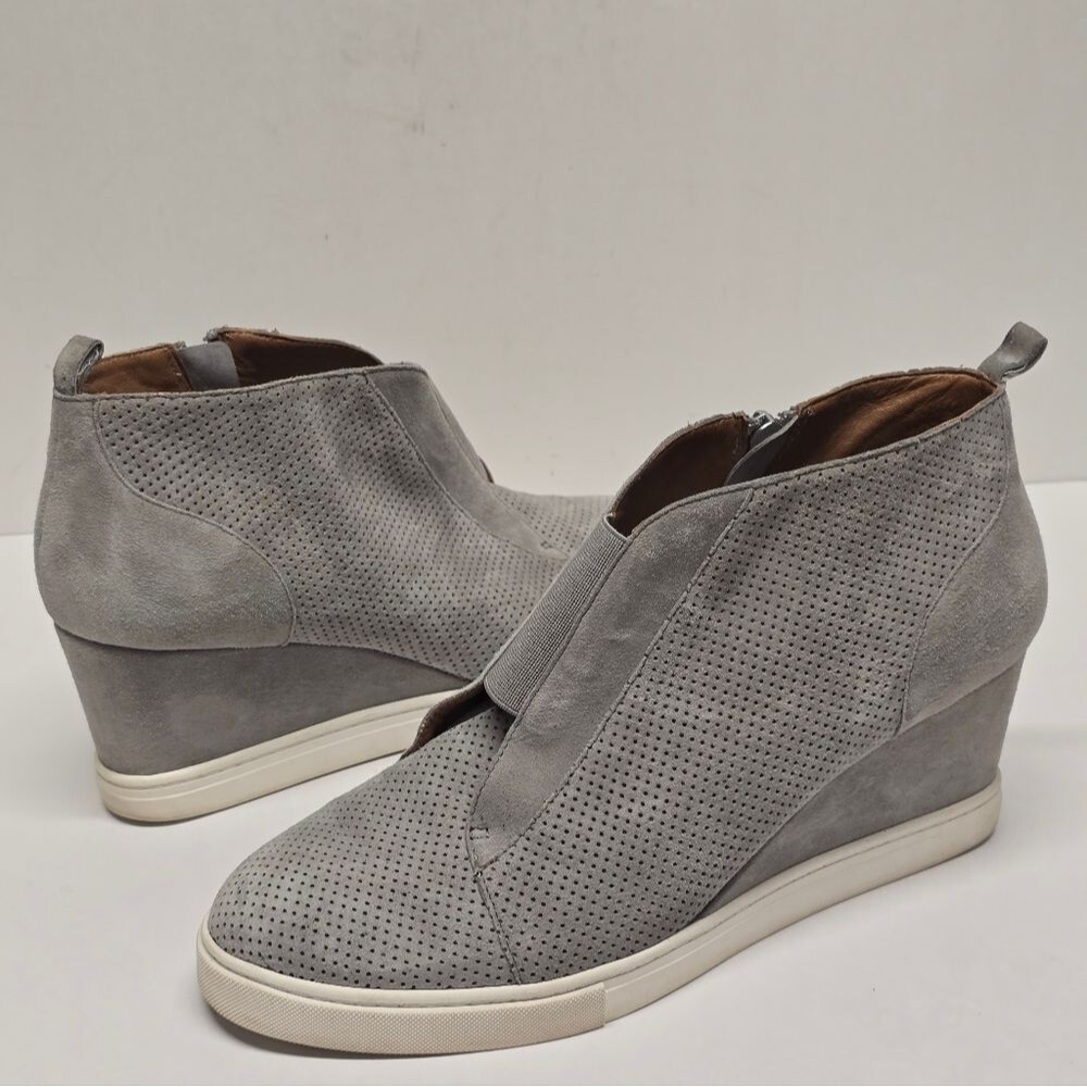 Linea Paolo Gray Suede Wedge Felicia Sneaker Boots Women's 9.5